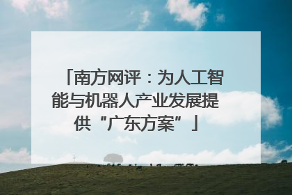 南方网评：为人工智能与机器人产业发展提供“广东方案”